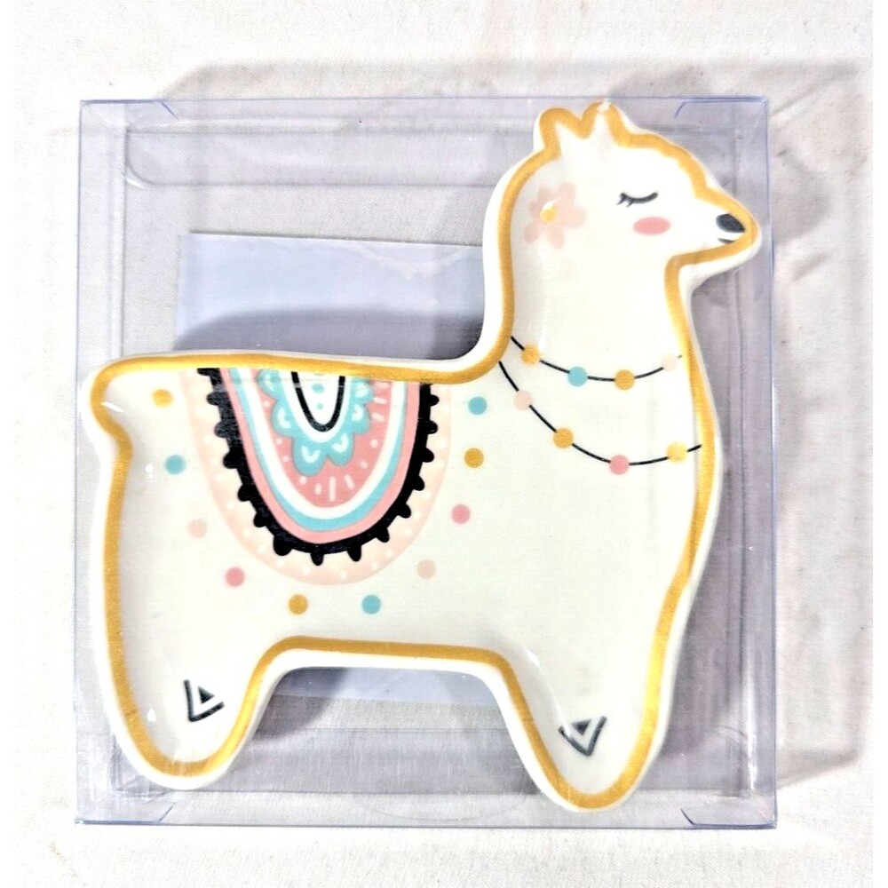 Alpaca Llama Trinket Tray Spoon Rest Dish Sponge Holder Jewelry Ceramic Gift NEW
